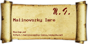 Malinovszky Imre névjegykártya